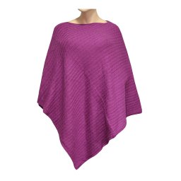 Lea Purple dámské pletené pončo tmavě růžová