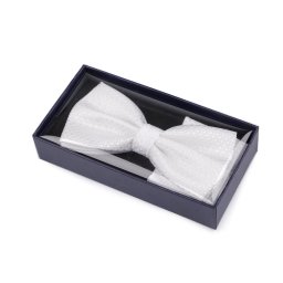 Sada motýlek a kapesníček do saka, barva 1 bílá