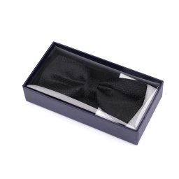 Sada motýlek a kapesníček do saka, barva 5 černá bílá