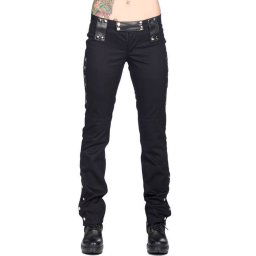 kalhoty dámské BLACK PISTOL - Stud Low Cut Denim - Black - B-1-39-001-00