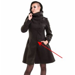 kabát dámský VIXXSIN - NECROMANCER - GREY - POŠKOZENÉ - MY139