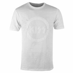 tričko pánské KISS - Buzzsaw Logo Hi-Build - White - ROCK OFF - KISSTS47MW