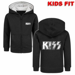 mikina dětská KISS - (Distressed Logo) - black/white - METAL-KIDS - 360.39.8.7