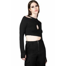 tričko dámské s dlouhým rukávem KILLSTAR - Asteracie - Black - KSRA008421