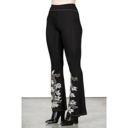 kalhoty dámské (legíny) KILLSTAR - Serpent's Trick Bootcut - Black - KSRA008919