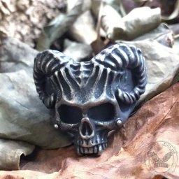 prsten Horned Devil Skull - 27238689