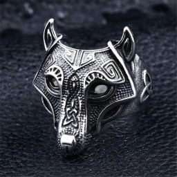 prsten Nordic Wolf Viking - BR8-534-Black