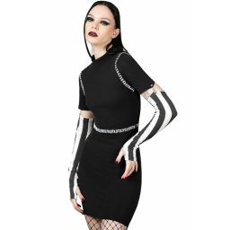 šaty dámské KILLSTAR - Stripes & Stitches - Black - KSRA008940