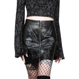 sukně dámská KILLSTAR - Scarlet Flame - Black - KSRA009019