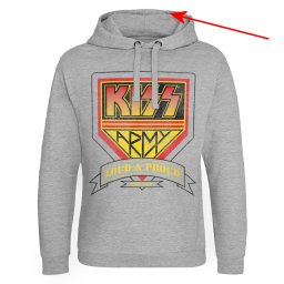 mikina pánská KISS - ARMY - Loud & Proud - Heather/Grey - HYBRIS - POŠKOZENÉ - MY566