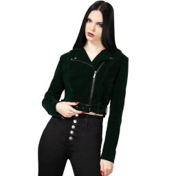 bunda dámská KILLSTAR - Emerald Goddess Biker - Black - KSRA009269