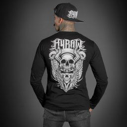 tričko pánské s dlouhým rukávem HYRAW - SKULL WINGS - W23-M08