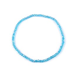 Náhrdelník pružný z broušených skleněných korálků, barva 4 modrá azuro