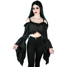 tričko dámské s dlouhým rukávem (halenka) KILLSTAR - Tessa Terror Chiffon Top - KSRA003494