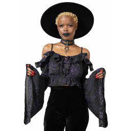 tričko dámské s dlouhým rukávem (halenka) KILLSTAR - Spirit Hand Chiffon - Black - KSRA006036
