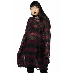 svetr KILLSTAR- Cassius Knit - Black/Currant - KSRA005939