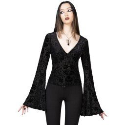 tričko dámské s dlouhým rukávem KILLSTAR - Woodland Gleam - Black - KSRA009747