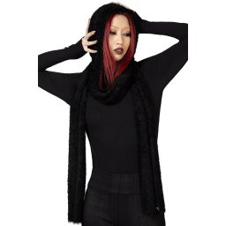 šála KILLSTAR - Ashen Hooded - Black - KSRA009750