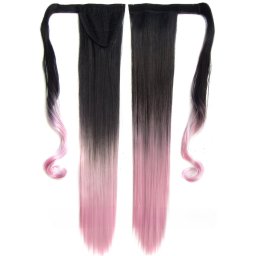 Girlshow Culík, cop s omotávkou rovný OMBRE - odstín Black T Light Pink
