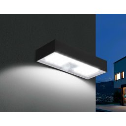 CENTURY venkovní nástěnné solární svítidlo LED DOMINO černá 6W 4000K IP65