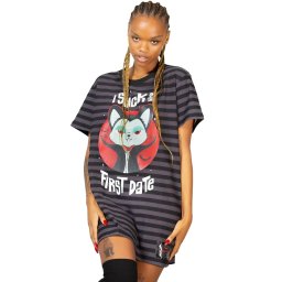 tričko dámské (pyžamo) KILLSTAR - Purrrfect Pairing - Black - KSRA005729