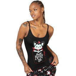 tílko dámské (pyžamo) KILLSTAR - Catnap - Black - KSRA005731