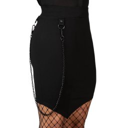 sukně dámská KILLSTAR - Viki Asymmetric - Black - KSRA009759