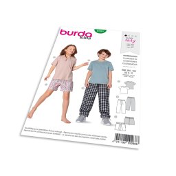 Střih Burda 9288 - Dětské tričko, kalhoty s gumou v pase, šortky