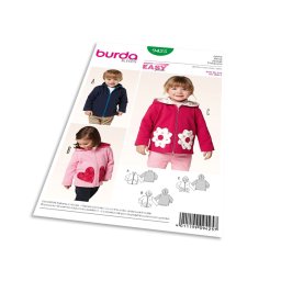 Střih Burda 9425 - Dětská mikina na zip s kapucí, bunda