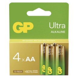 Alkalická baterie GP Ultra AA (LR6), 4 ks