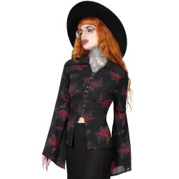 košile dámská KILLSTAR - Pandora Fatale - Red - KSRA009566
