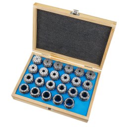 DEMA Upínací kleštiny ER40 4-26 mm v dřevěném boxu, 24-dílná sada 18522D