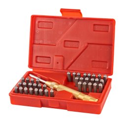 DEMA Raznice písmena + čísla s vyrážečem 4 mm, 38-dílná sada 18506D