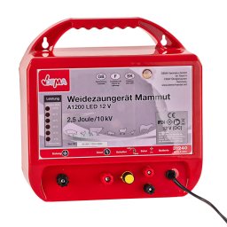 DEMA Elektrický ohradník 12 V 2,5 J do 10000 V Mammut A1200 LED 31240D