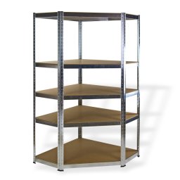 DEMA Bezšroubový rohový regál 5P 175 kg 180x90x90 cm 15500D