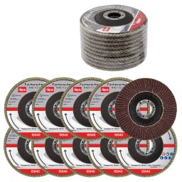 DEMA Lamelový vějířový brusný kotouč 115 mm K40, 10 ks 15940D