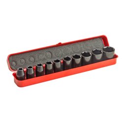 DEMA Nástrčné klíče / ořechy pro rázový utahovák 1/2", 10-dílná sada 27006D