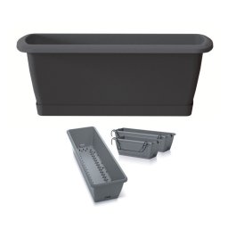 Prosperplast Truhlík se zavlažovacím systémem a držákem RESPANA EASYCARE 39,7 cm antracit ISE400SWS433