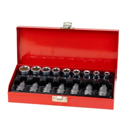 DEMA Nástrčné klíče a bity Torx 1/2", 16-dílná sada 20708D