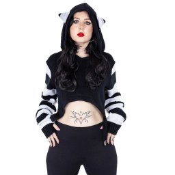 svetr dámská CUPCAKE CULT - CUTE KITTY - BLACK/WHITE - POI1306