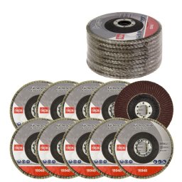 DEMA Lamelový vějířový brusný kotouč 125 mm K100, 10 ks 15948D