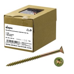DEMA Šrouby do dřevotřísky částečný závit 6x80/48 T30, 1 kg 35118D