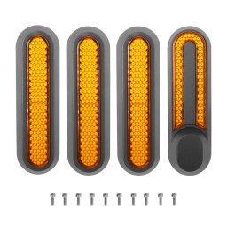 Xiaomi Mi Scooter M365/Pro 2/1S/Essential plastové kryty nábojů kol včetně odrazek sada 4ks - Oranžové
