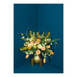 Paper Collective designové moderní obrazy Blomst 05 - Petrol (100 x 140 cm)