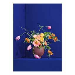 Paper Collective designové moderní obrazy Blomst 01 - Blue (100 x 140 cm)