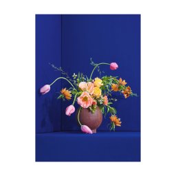 Paper Collective designové moderní obrazy Blomst 01 - Blue (70 x 100 cm)