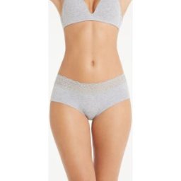 Tezenis Bavlněné Nohavičkové Kalhotky s Recyklovanou Krajkou Žena Šedá Größe M