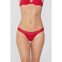 Tezenis Bavlněné Brazilky s Recyklovanou Krajkou Žena Cervená Größe S