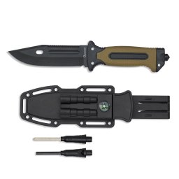 Albainox nůž 32664 s pouzdrem a survival vybavením COYOTE