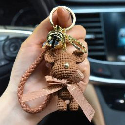 Verato Přívěšek na klíče s rolničkou Teddy - hnědá barva